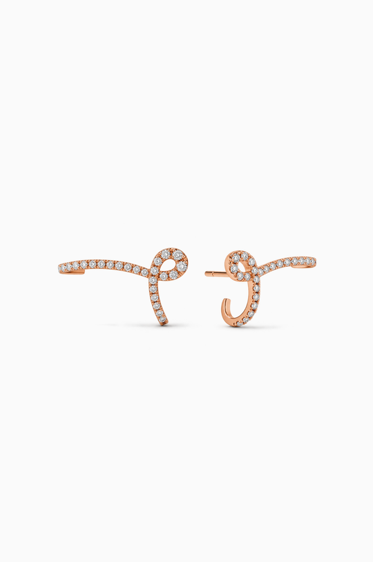 Brincos Maison Rose em ouro rosa com diamantes