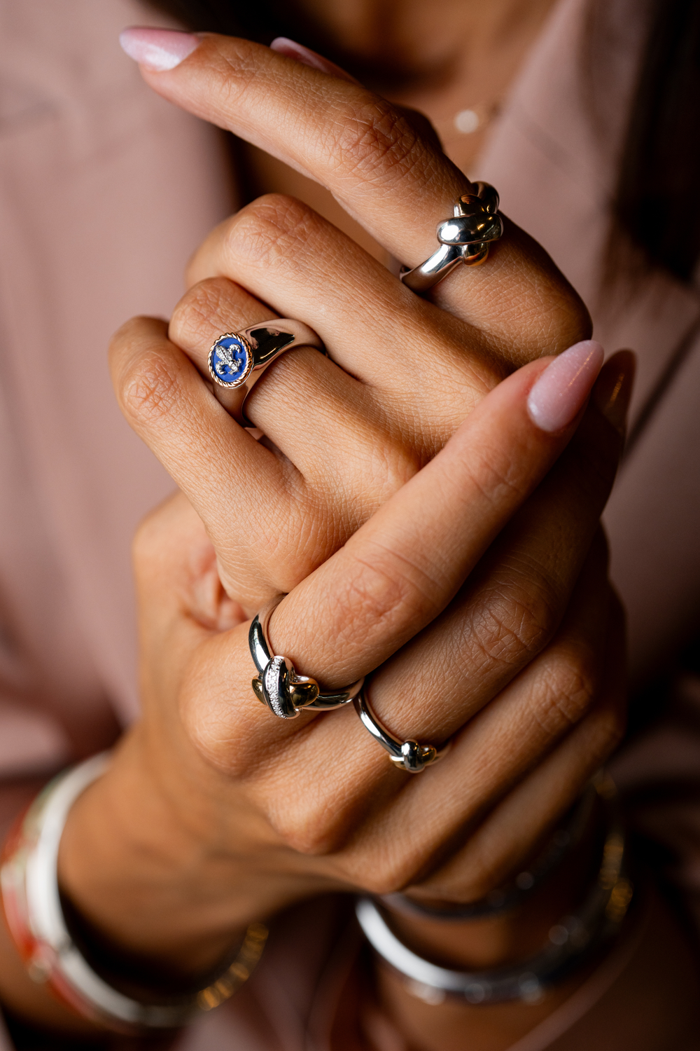 Fleur de Lis Blue Ring