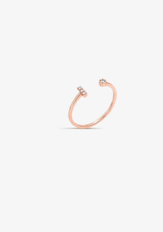 Letter I Gold Ring