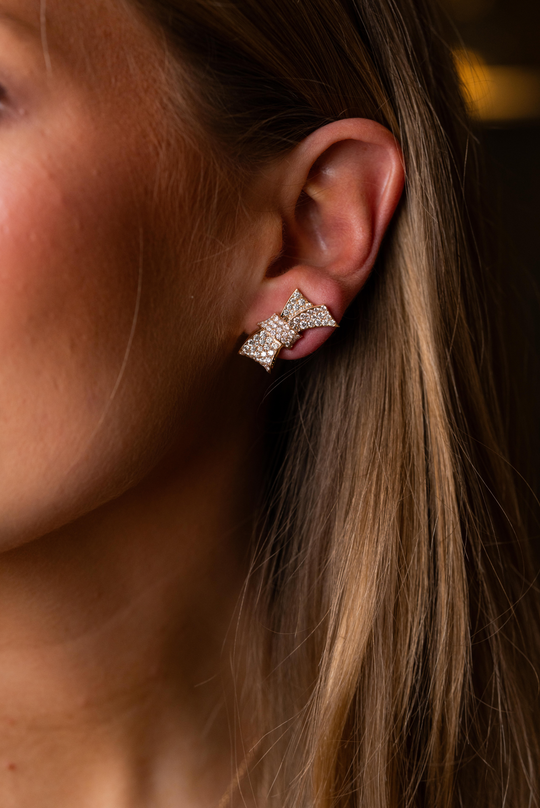 Brincos Laço em ouro rosa com diamantes