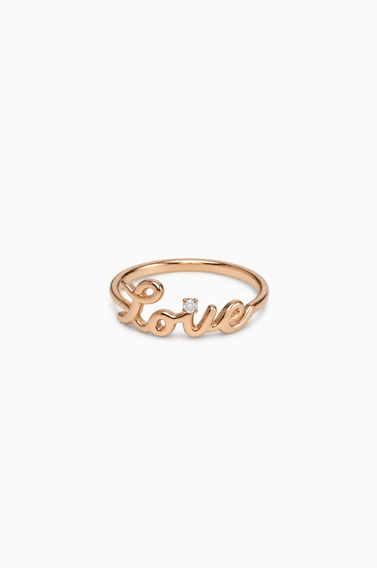 Anel Love em ouro rosa e diamante