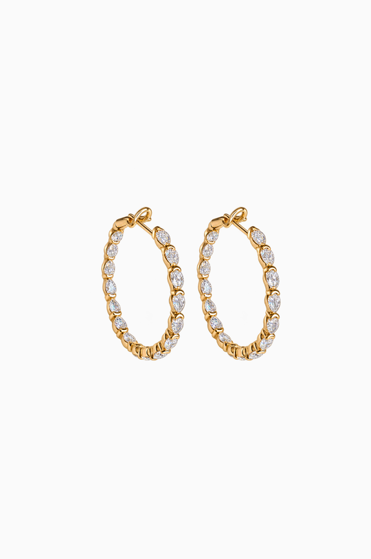 Argolas em ouro rosa com diamantes