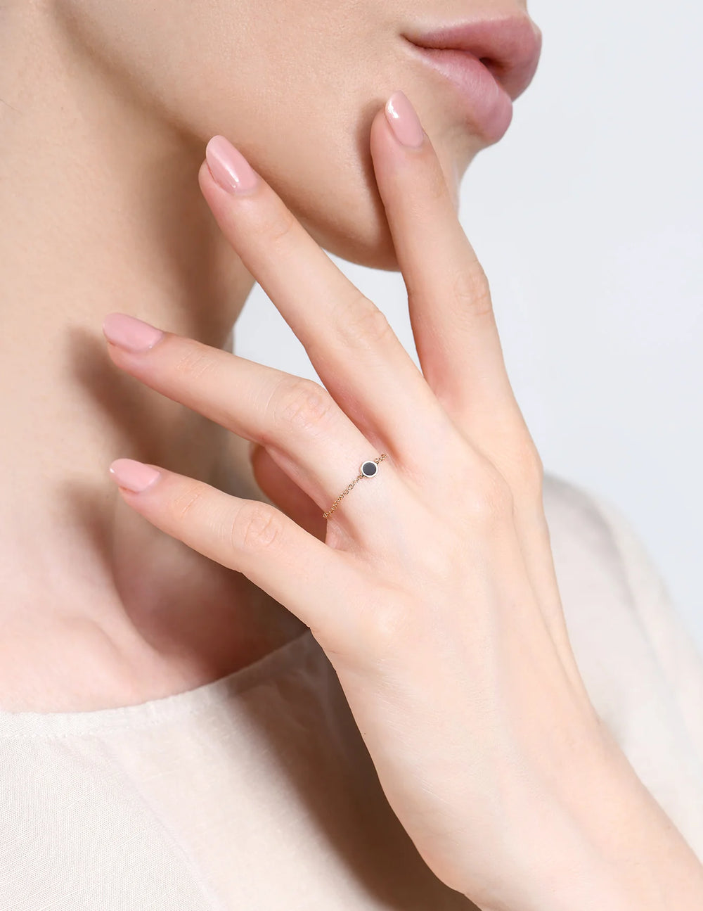 Anel em Ouro Rosa com esmalte