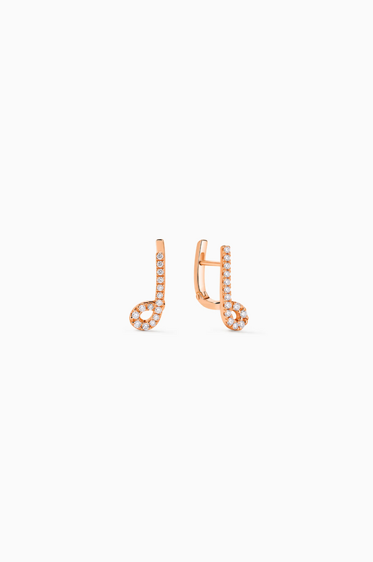 Brincos Maison Rose em ouro rosa com diamantes