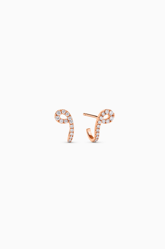 Brincos Maison Rose em ouro rosa com diamantes