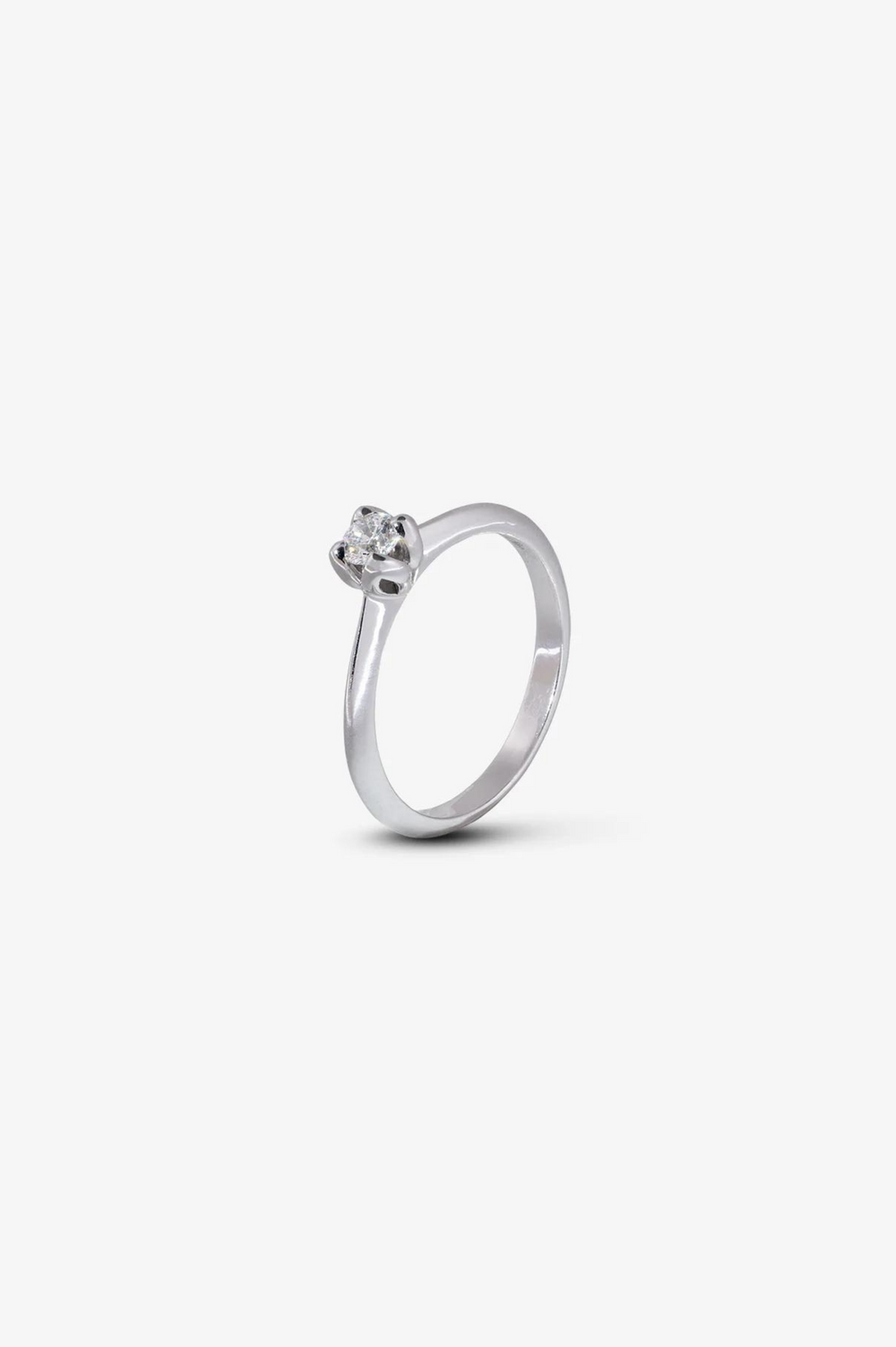 White Gold and Solitaire Diamond Engagement Ring