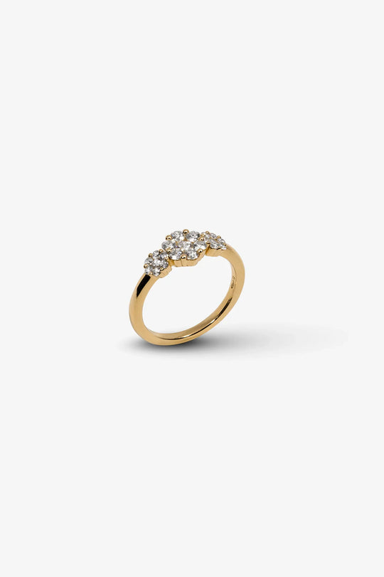 Anel de noivado em ouro amarelo e diamantes
