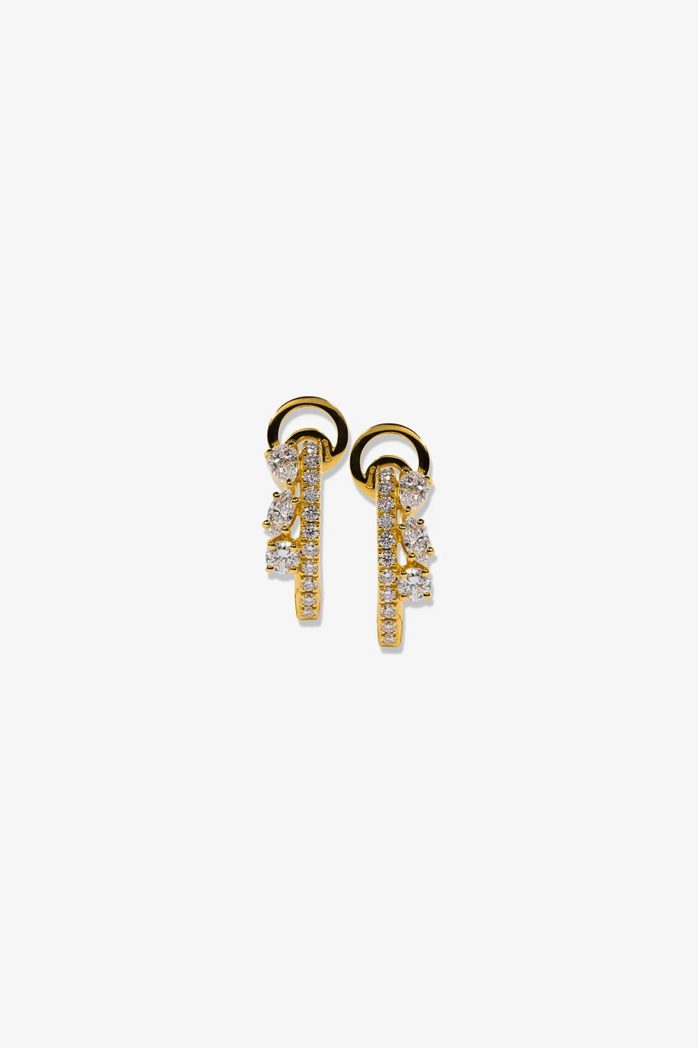 Brincos três diamantes