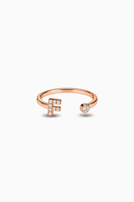 Letter F Gold Ring