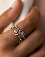 Pink Gold with Diamonds Ring