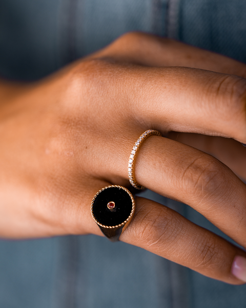 Pink Gold with Ruby Ring