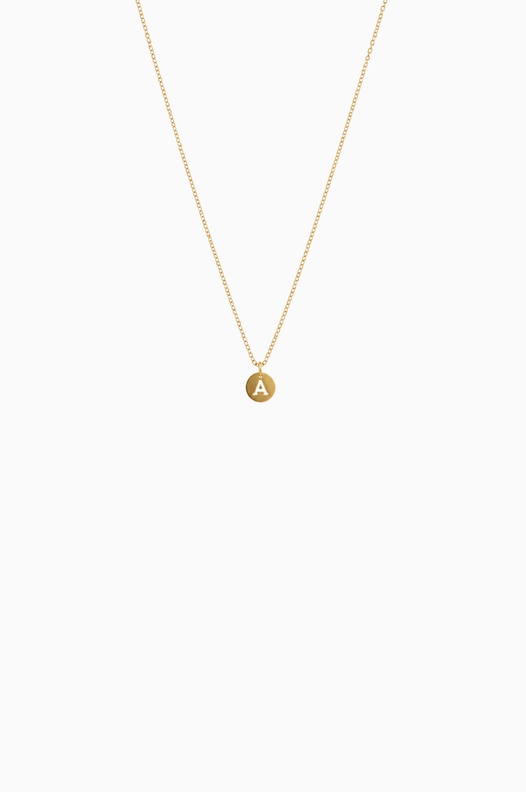 Yellow Gold Necklace with Letter A