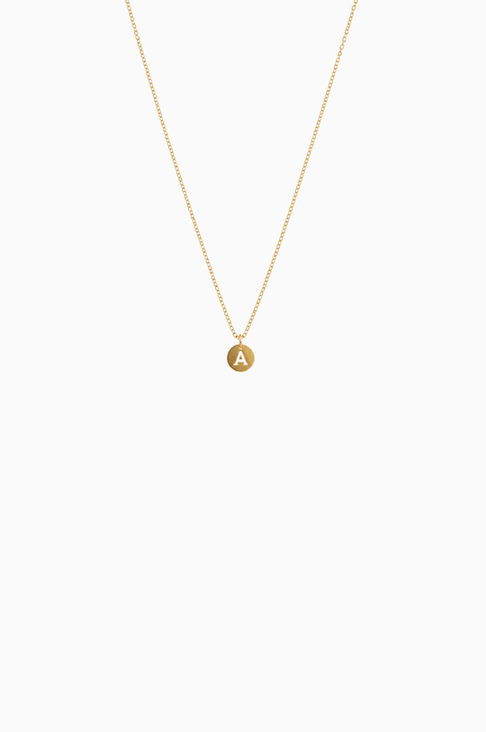 Yellow Gold Necklace with Letter A