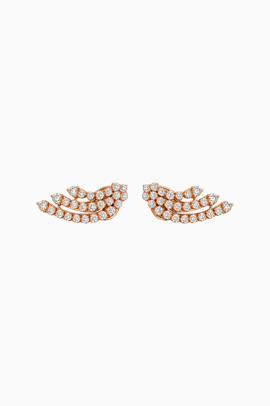 Brincos em ouro rosa com diamantes