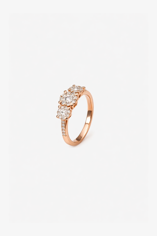 Pink Gold and Diamonds Engagement Ring