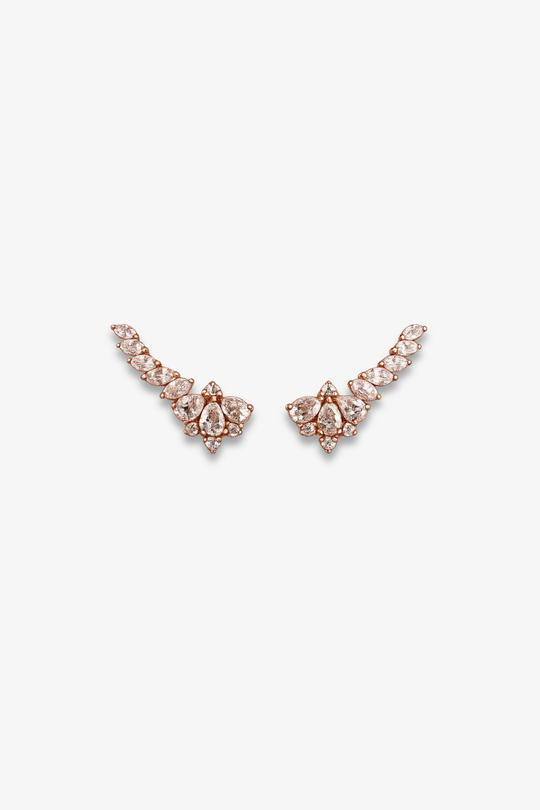 Brincos em ouro rosa com diamantes