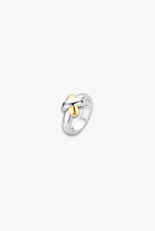 Kisses Mini Silver Ring with Gold
