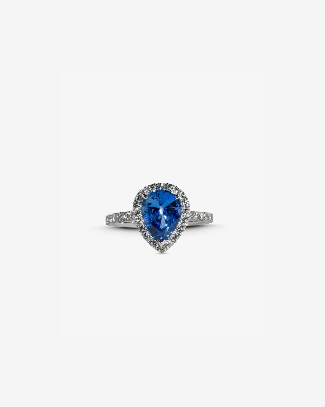Anel gota safira azul