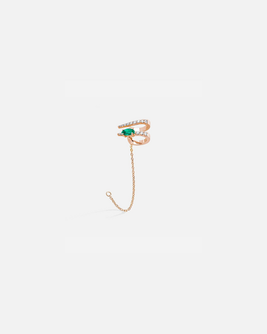 Ear Cuff Air Garden com esmeralda