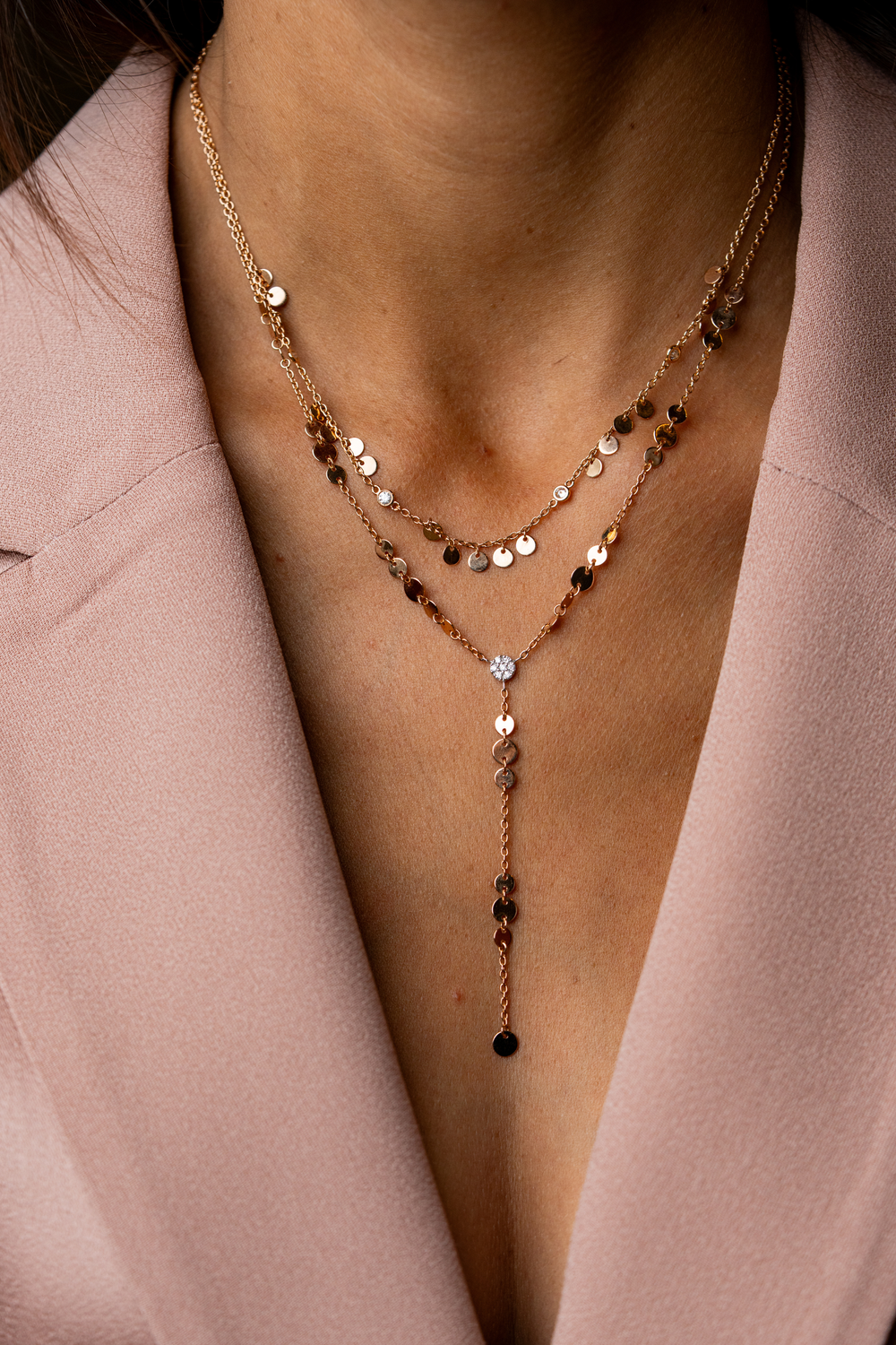 Colar Millenuci em ouro rosa com diamantes