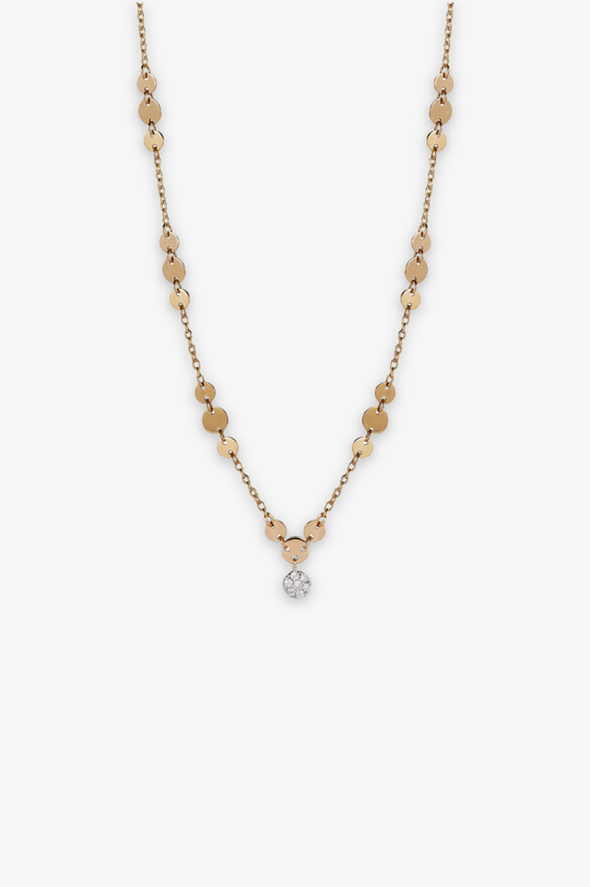 Millenuci Pink Gold Necklace with Diamonds