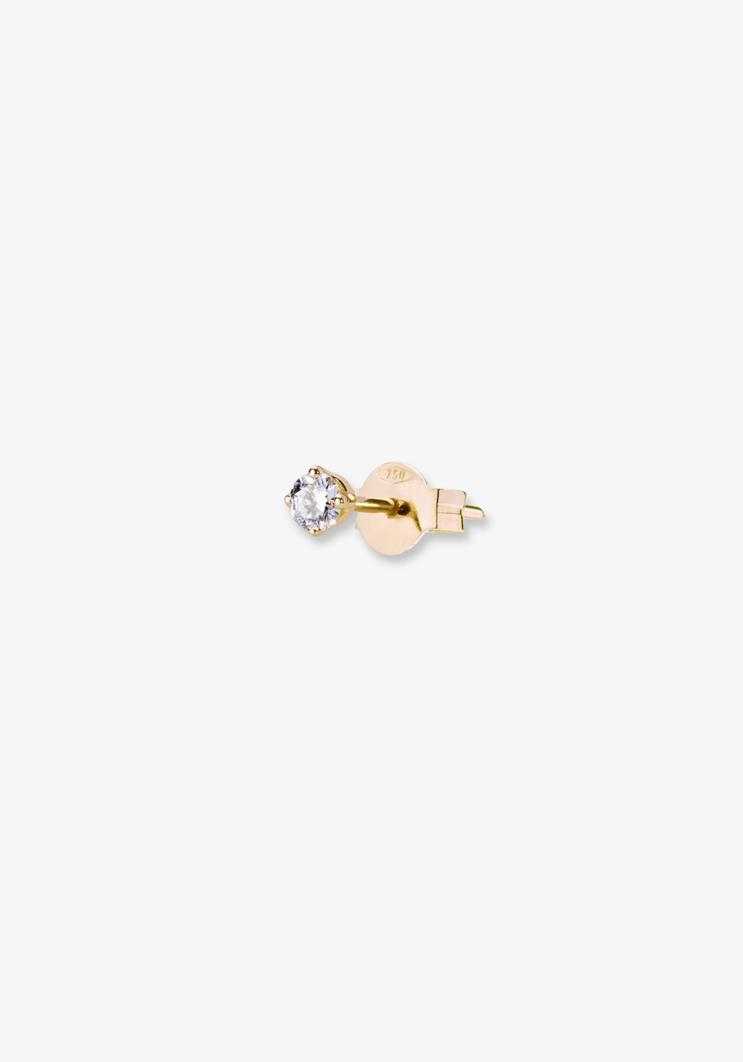 XL Yellow Gold Earring with Solitaire Diamond