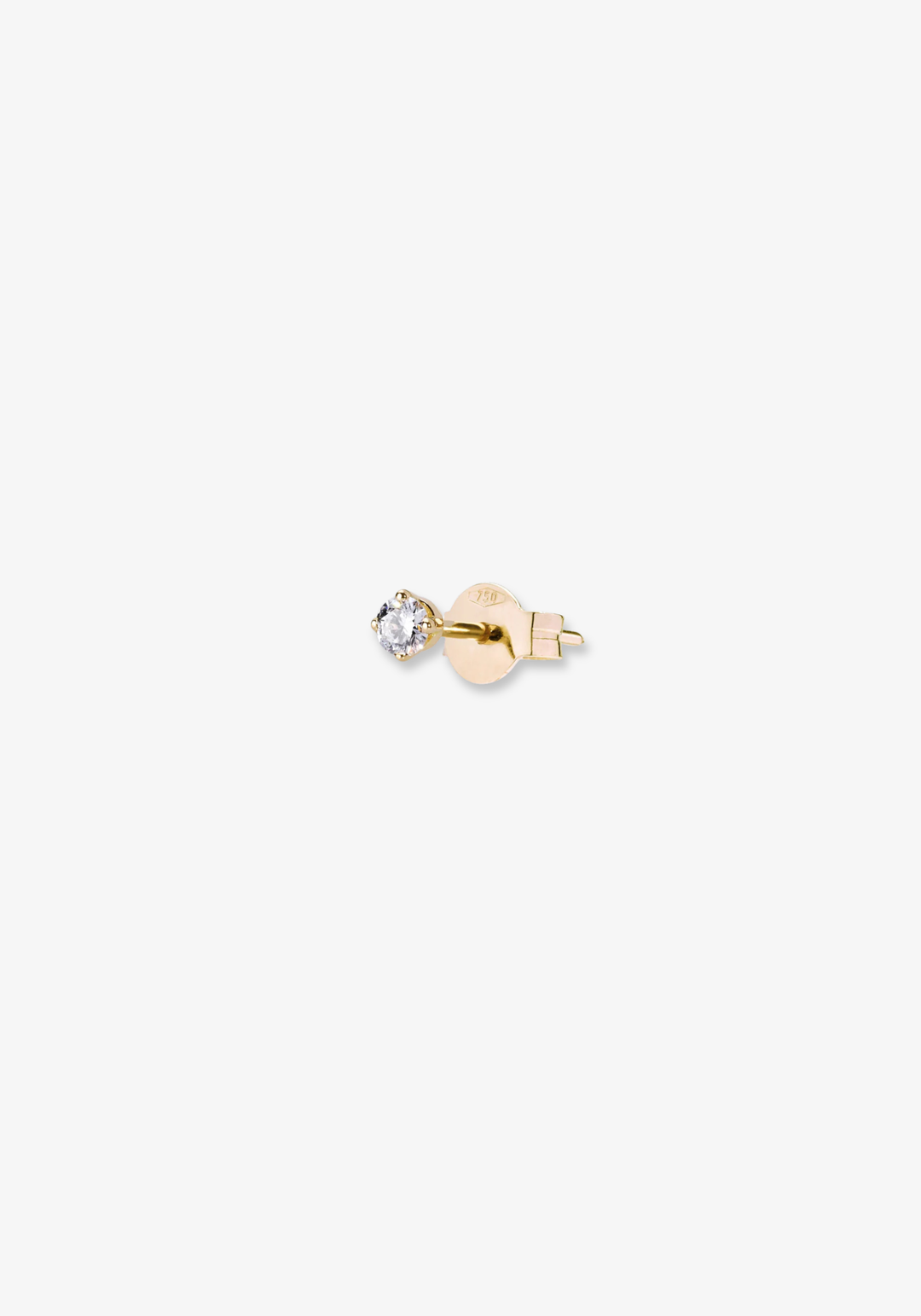 L Yellow Gold Earring with Solitaire Diamond