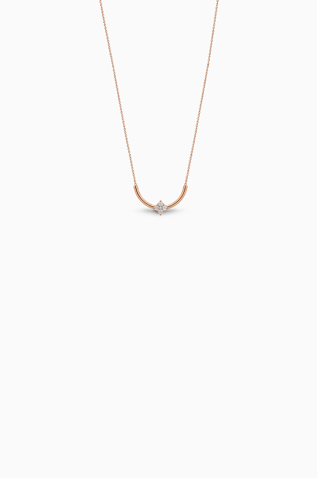 Colar em Ouro Rosa com 4 Diamantes