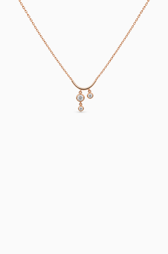 Pink Gold Necklace Pendants with Diamonds