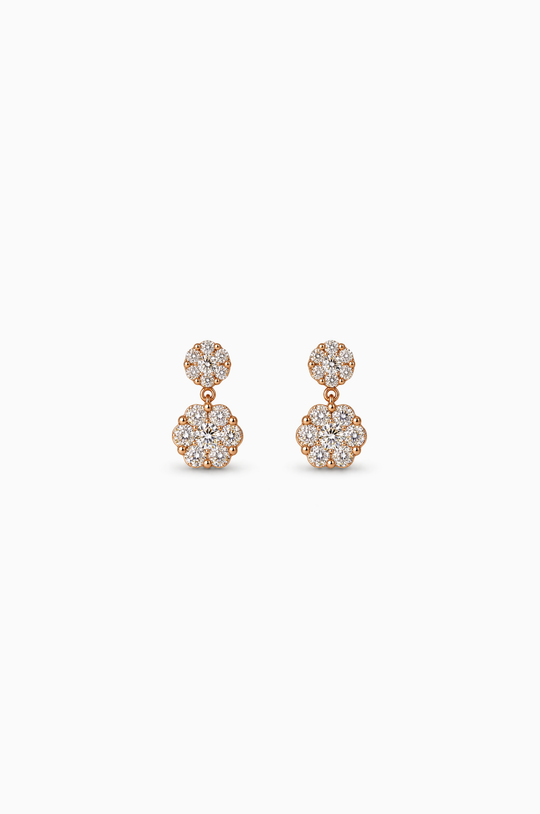 Brincos em ouro amarelo com diamantes