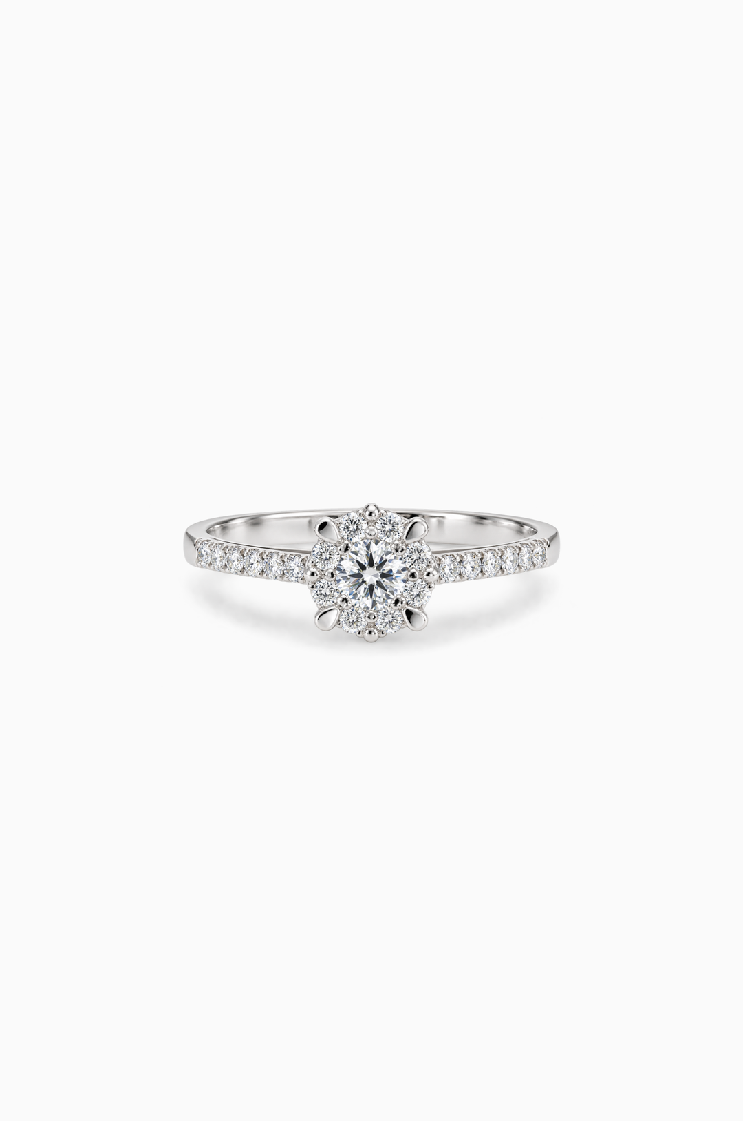 White Gold Engagement Ring with Diamonds