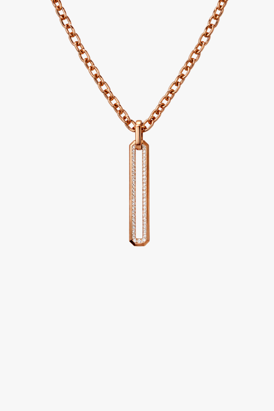 Pink Gold Necklace with Diamonds