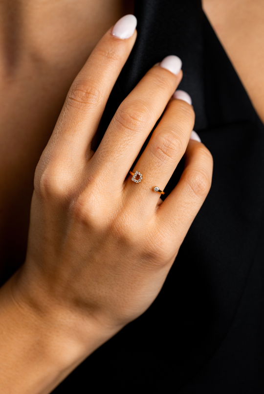 Anel de Ouro Letra D