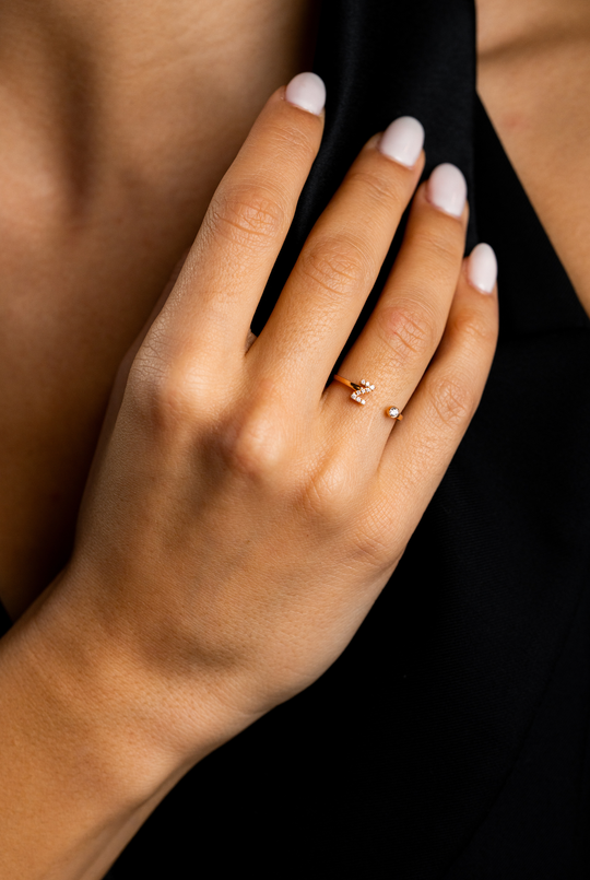 Letter Z Gold Ring