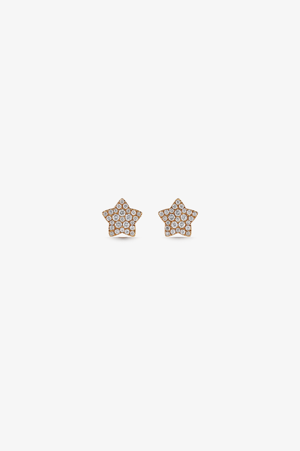 Brincos Estrela Ouro Rosa com Diamantes