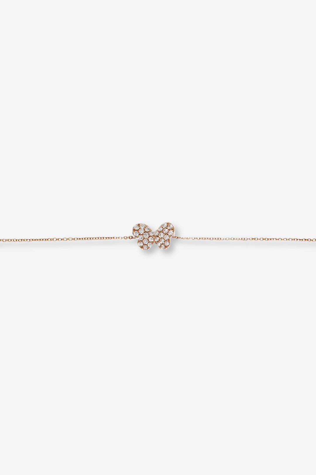 Butterfly Pink Gold Chain Bracelet with Diamonds