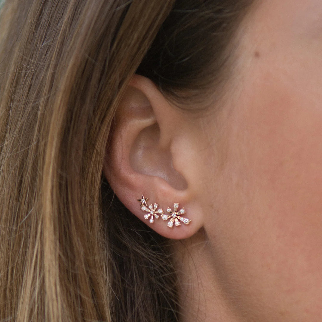 Luzia Pink Gold Earrings with Diamonds