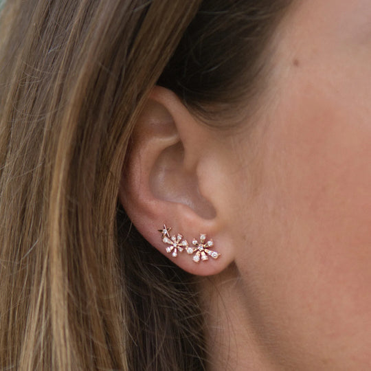 Luzia Pink Gold Earrings with Diamonds