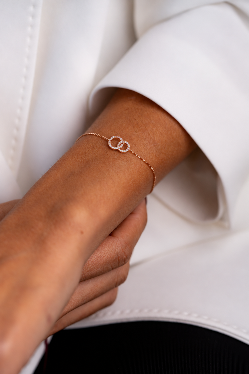 Pulseira união com diamantes