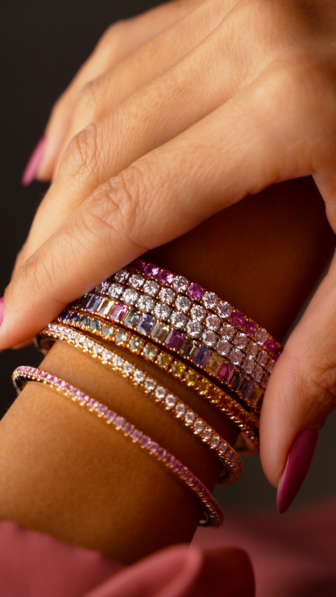 Pink Sapphires Tennis Bracelet