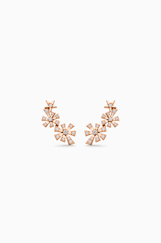 Luzia Pink Gold Earrings with Diamonds