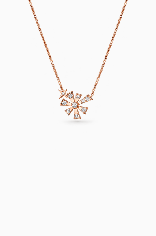 Colar Luzia em ouro rosa com diamantes