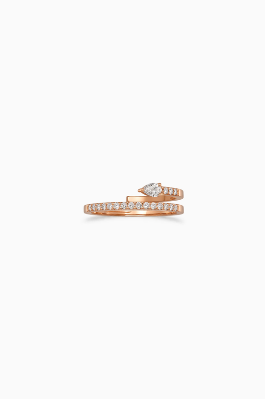 Pink Gold Sattelite Ring With Diamonds
