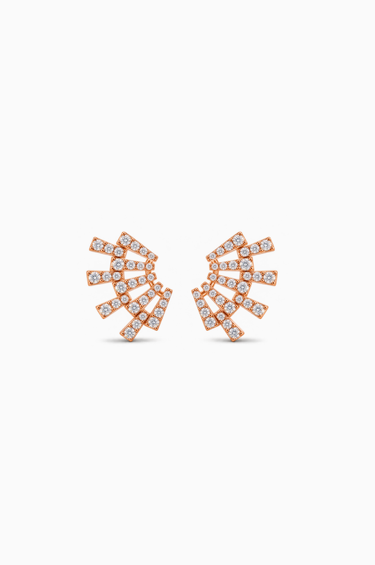 Smoky Club L Pink Gold Earrings with Diamonds