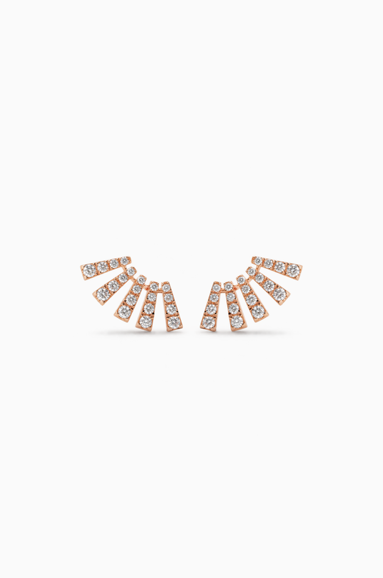 Smoky Club M Pink Gold Earrings with Diamonds