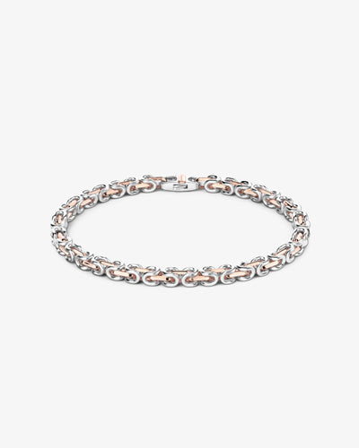Silver and rose gold chain men’s bracelet