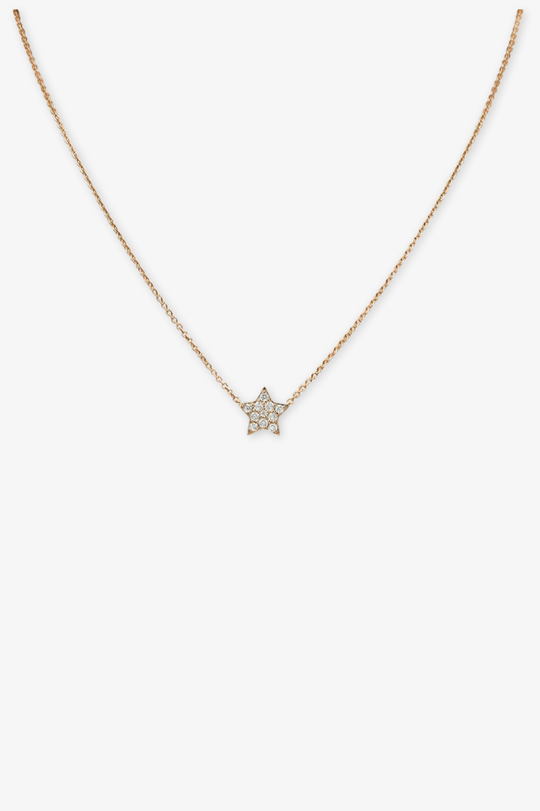 Colar estrela com diamantes