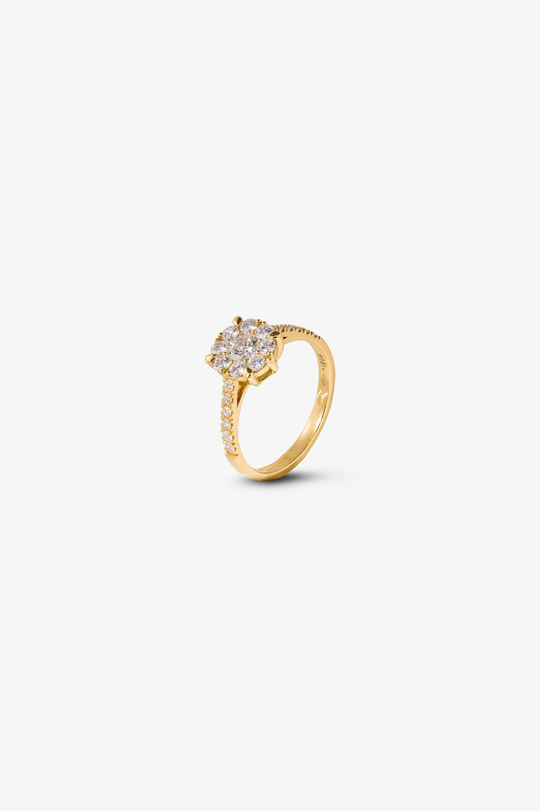 Pink Gold Engagement Ring with Diamonds