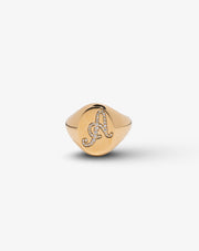 Letter A Gold Ring