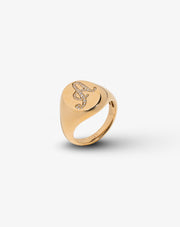 Letter A Gold Ring